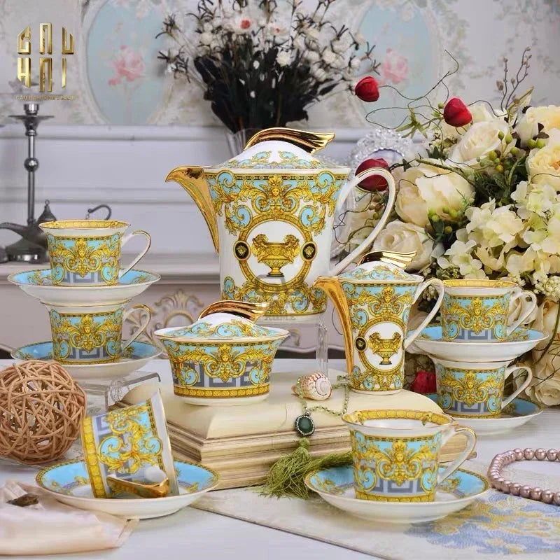 HOME COUTURE - SET BÌNH TRÀ BLUE BAROCCO FULL BOX SS25-CẬU HAI HOME DECOR