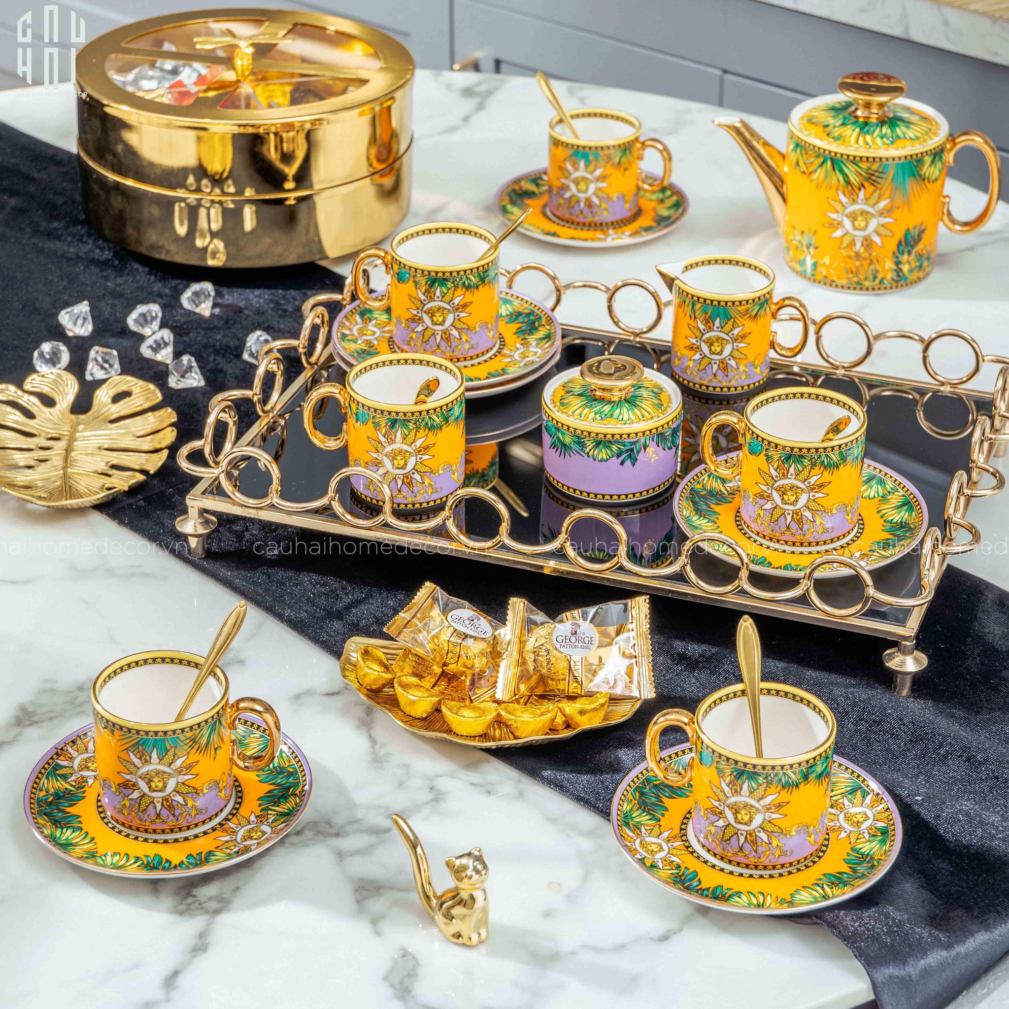 Home Couture - Set Bình Trà Jungle Animalier 21Pcs Ss25-CẬU HAI HOME DECOR