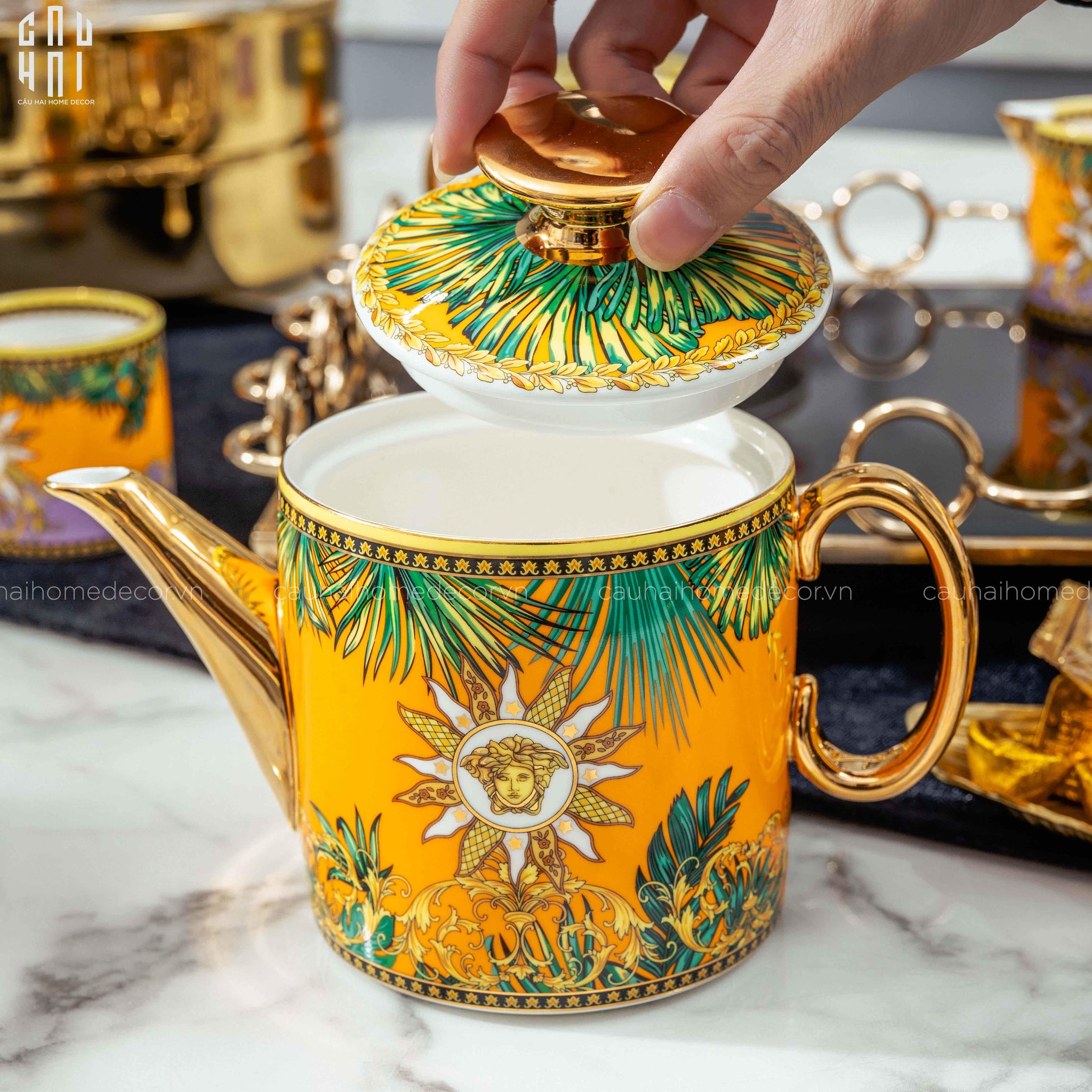 Home Couture - Set Bình Trà Jungle Animalier 21Pcs Ss25-CẬU HAI HOME DECOR