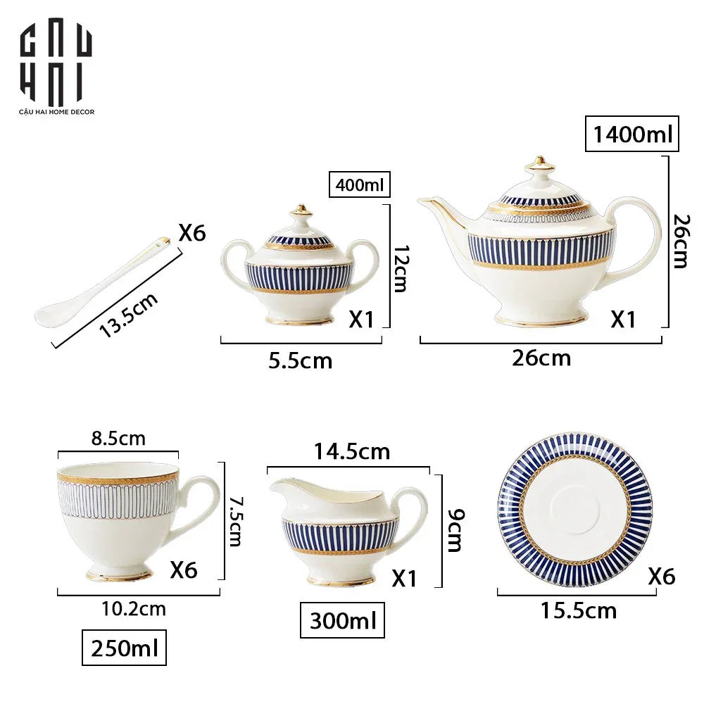 HOME COUTURE - SET BÌNH TRÀ ROYAL DYNASTY 21 PCS SS25-CẬU HAI HOME DECOR