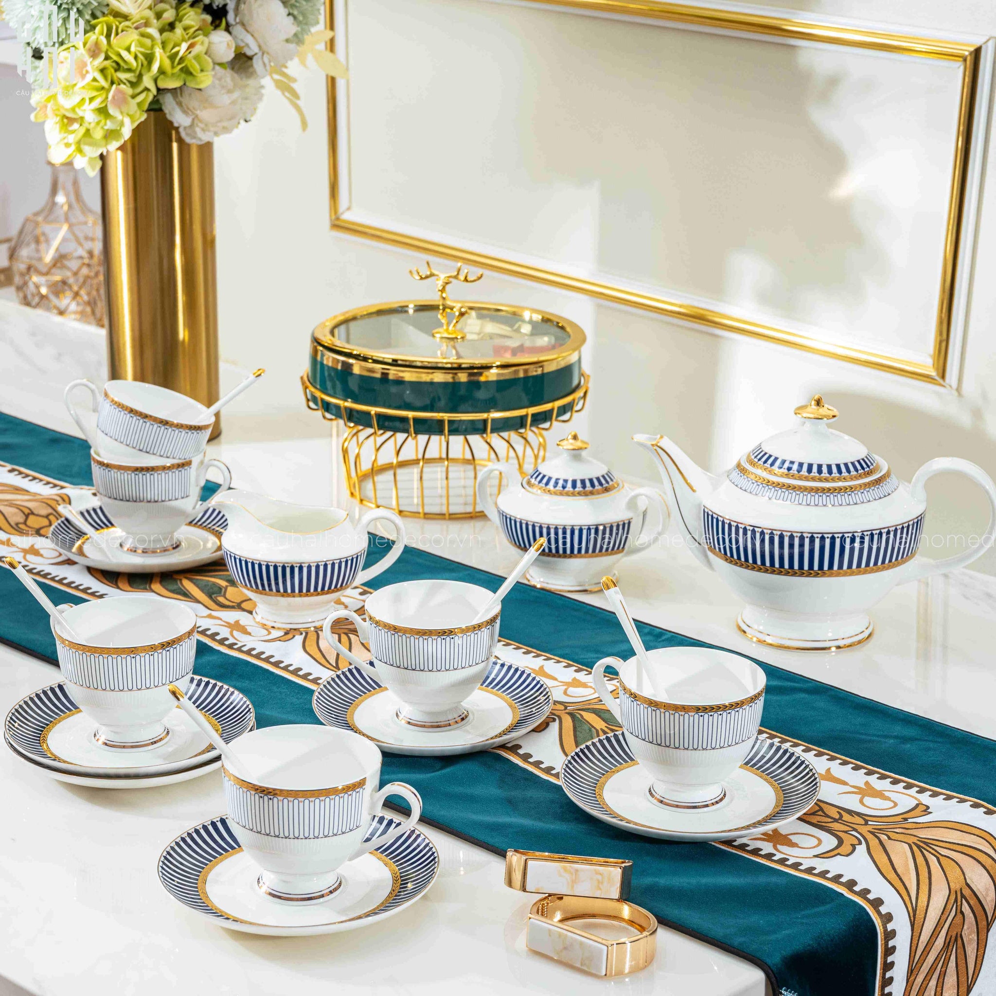 HOME COUTURE - SET BÌNH TRÀ ROYAL DYNASTY 21 PCS SS25-CẬU HAI HOME DECOR