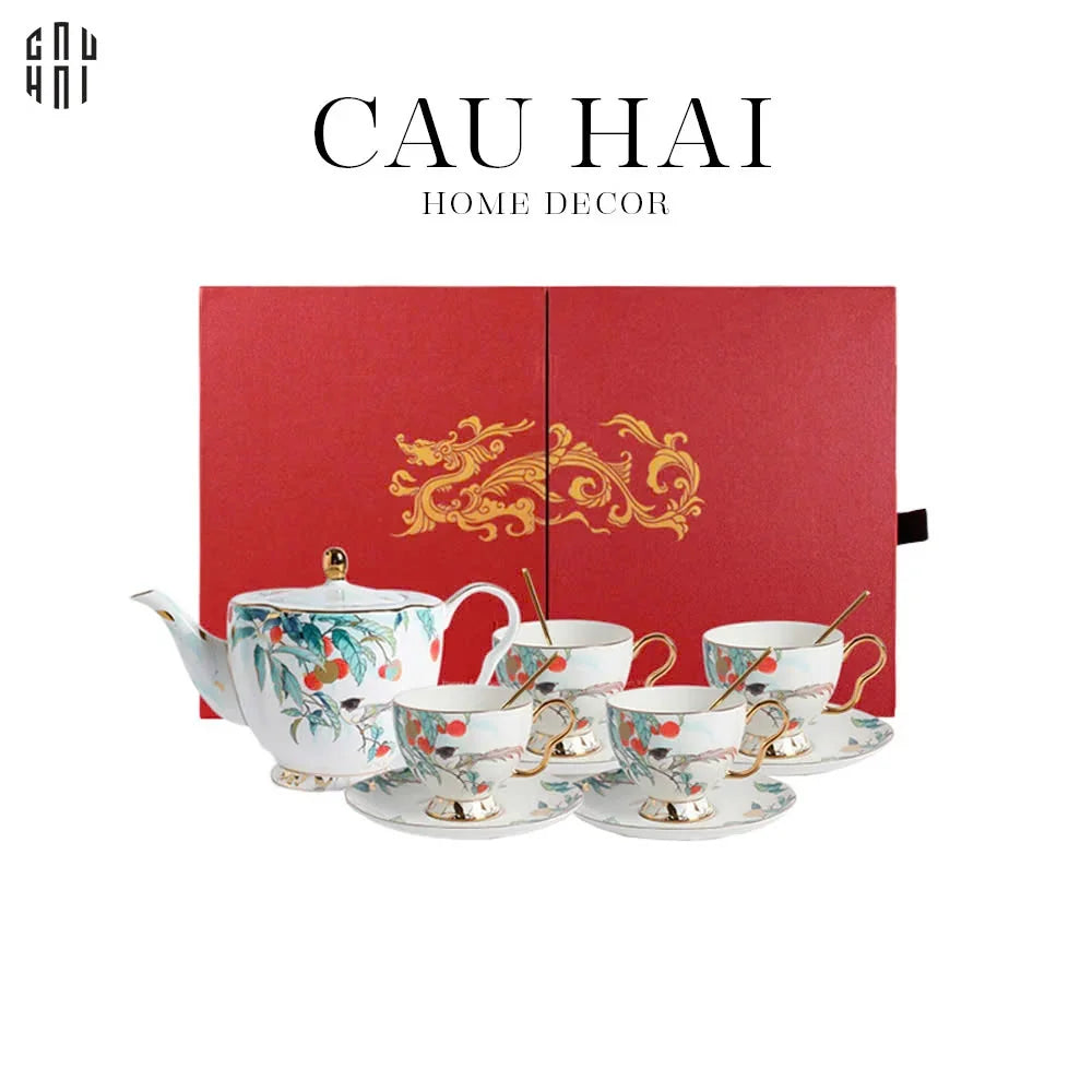 HOME COUTURE - SET BÌNH TRÀ THIÊN PHÚC 13PCS-CẬU HAI HOME DECOR