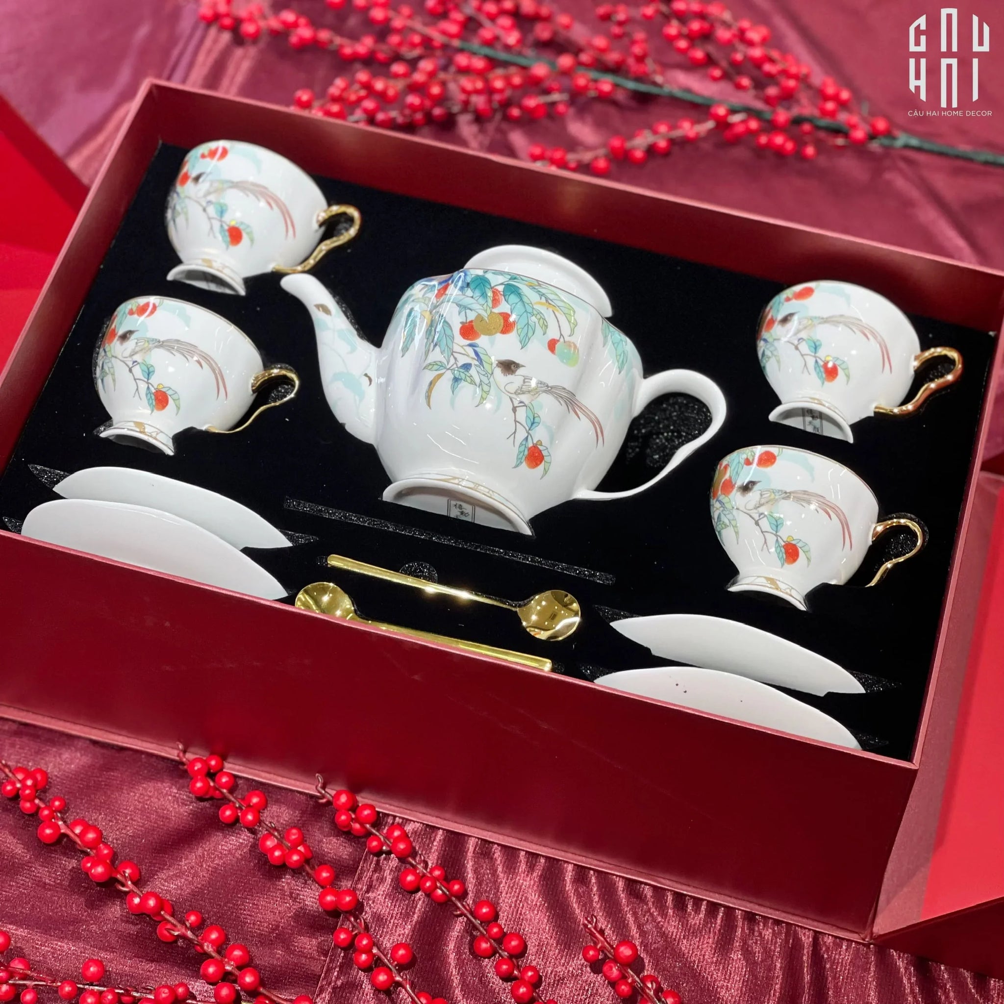 HOME COUTURE - SET BÌNH TRÀ THIÊN PHÚC 13PCS-CẬU HAI HOME DECOR