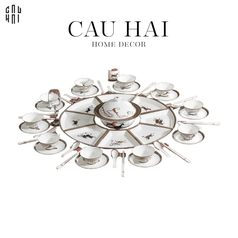 HOME COUTURE - SET CHÉN DĨA "CHEVAL D'HÉRITAGE" 60PCS SS25-CẬU HAI HOME DECOR