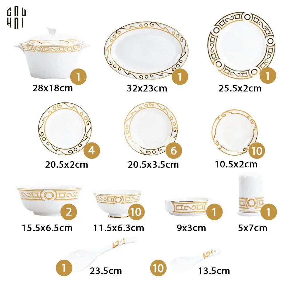 HOME COUTURE - SET CHÉN DĨA- ÉCLAT DE LUŨU- 48 MÓN-CẬU HAI HOME DECOR