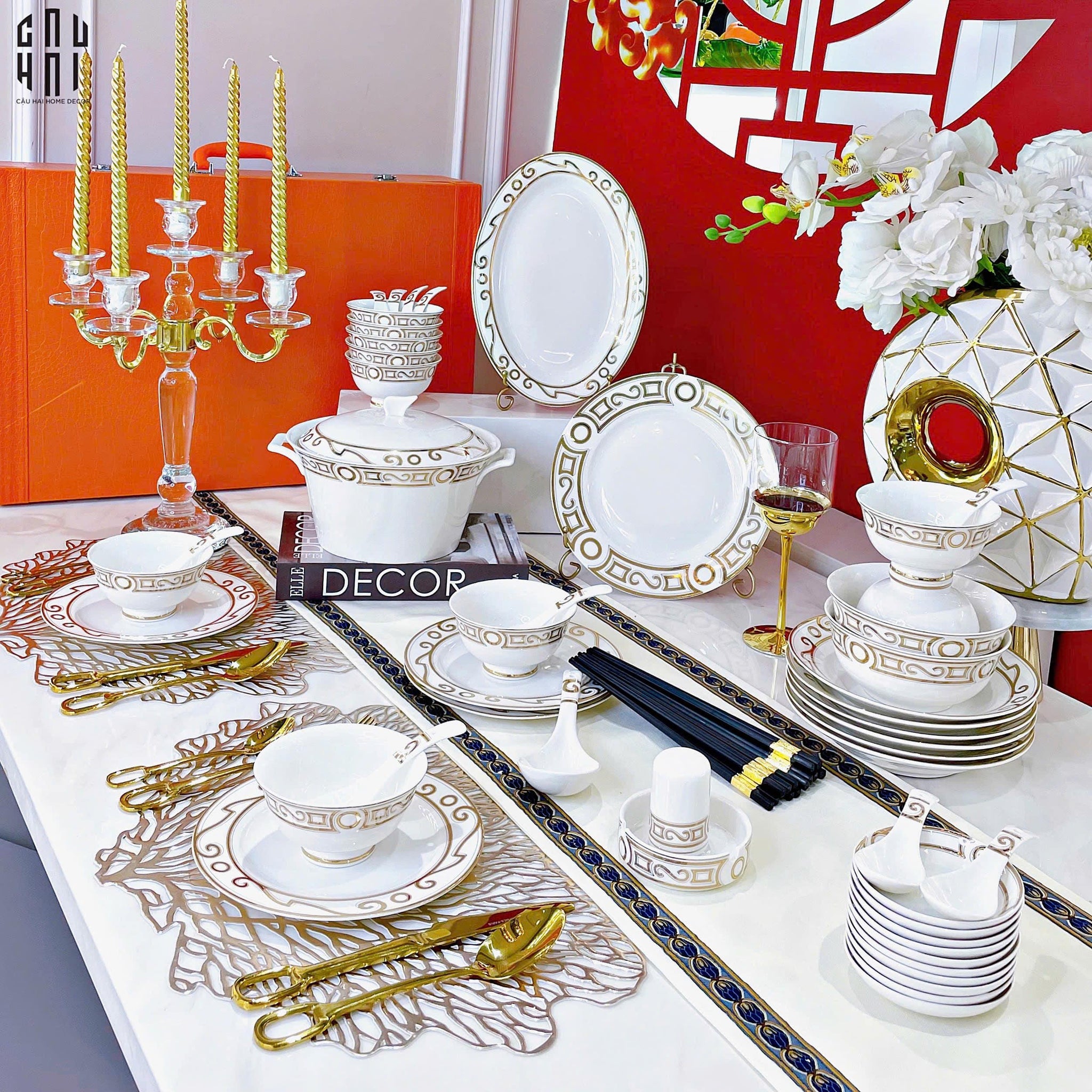HOME COUTURE - SET CHÉN DĨA- ÉCLAT DE LUŨU- 48 MÓN-CẬU HAI HOME DECOR
