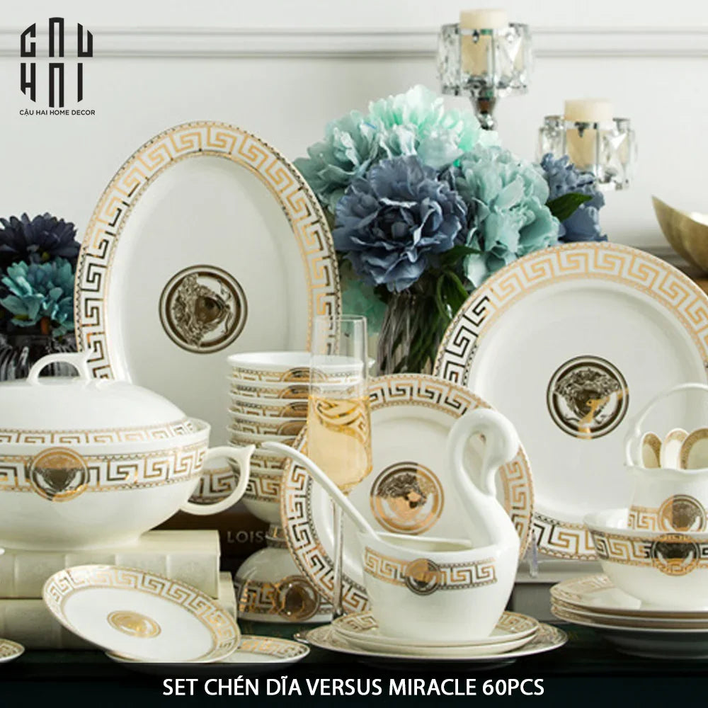 HOME COUTURE - SET CHÉN DĨA GIANNI VERS. LAVISH ROMAN 60 PCS SS25-CẬU HAI HOME DECOR
