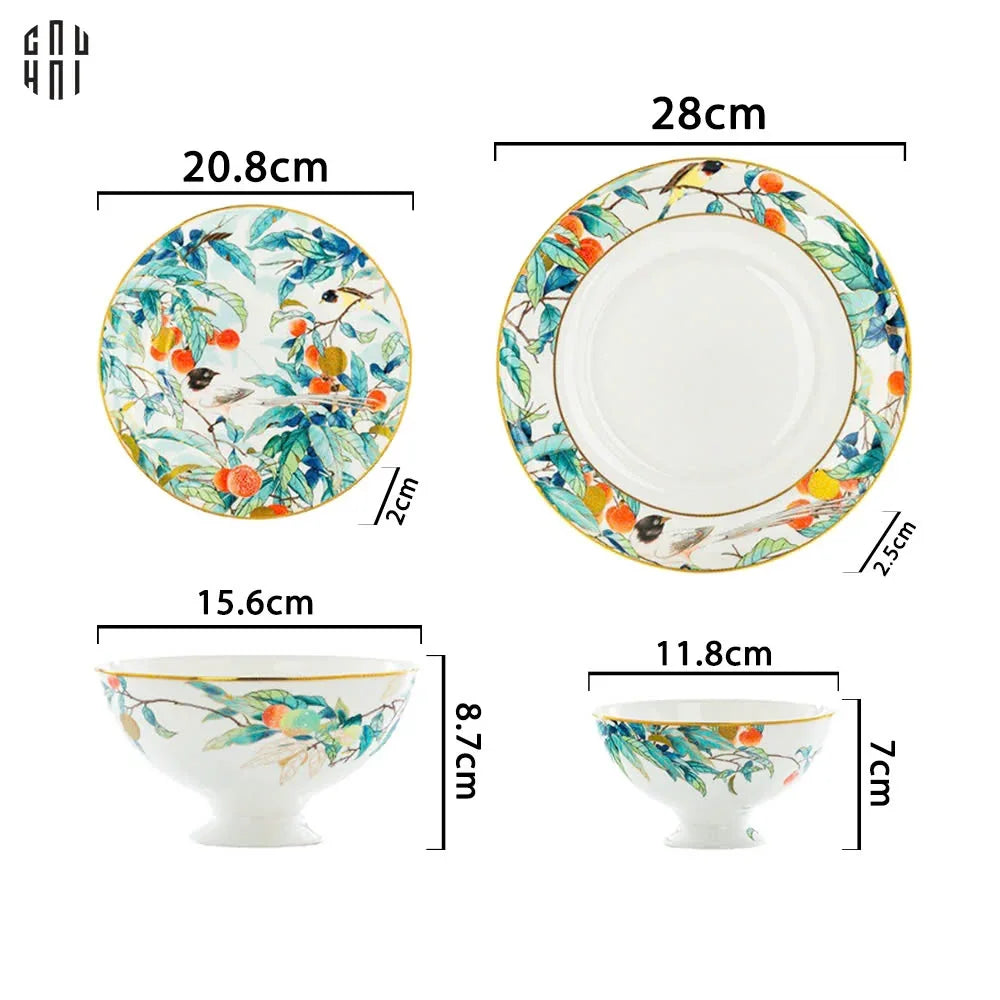 HOME COUTURE - SET CHÉN DĨA IMPERIAL JARDIN 4PCS-CẬU HAI HOME DECOR