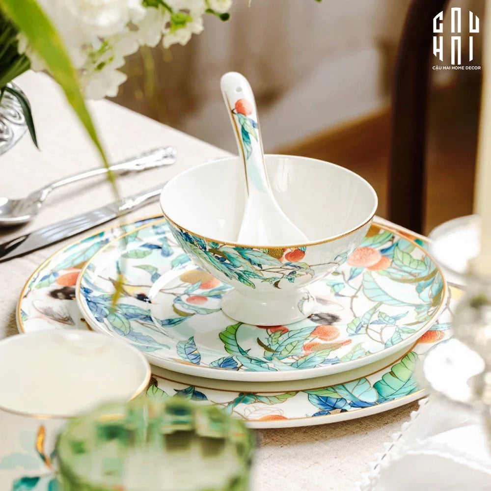 HOME COUTURE - SET CHÉN DĨA IMPERIAL JARDIN 4PCS-CẬU HAI HOME DECOR