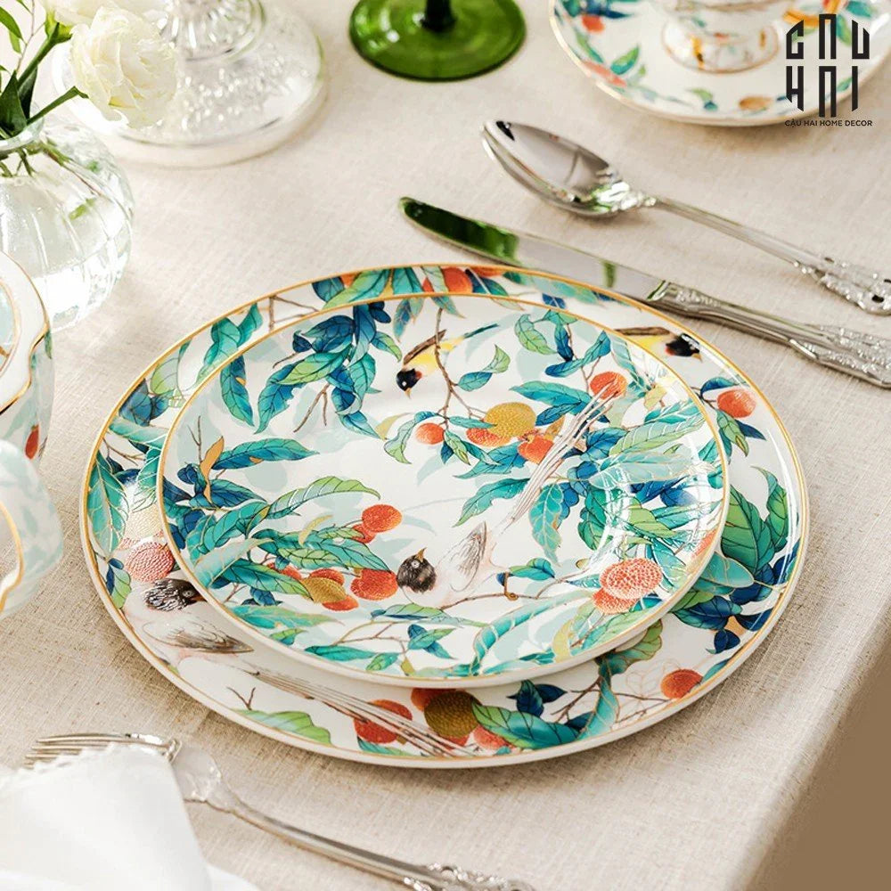 HOME COUTURE - SET CHÉN DĨA IMPERIAL JARDIN 4PCS-CẬU HAI HOME DECOR