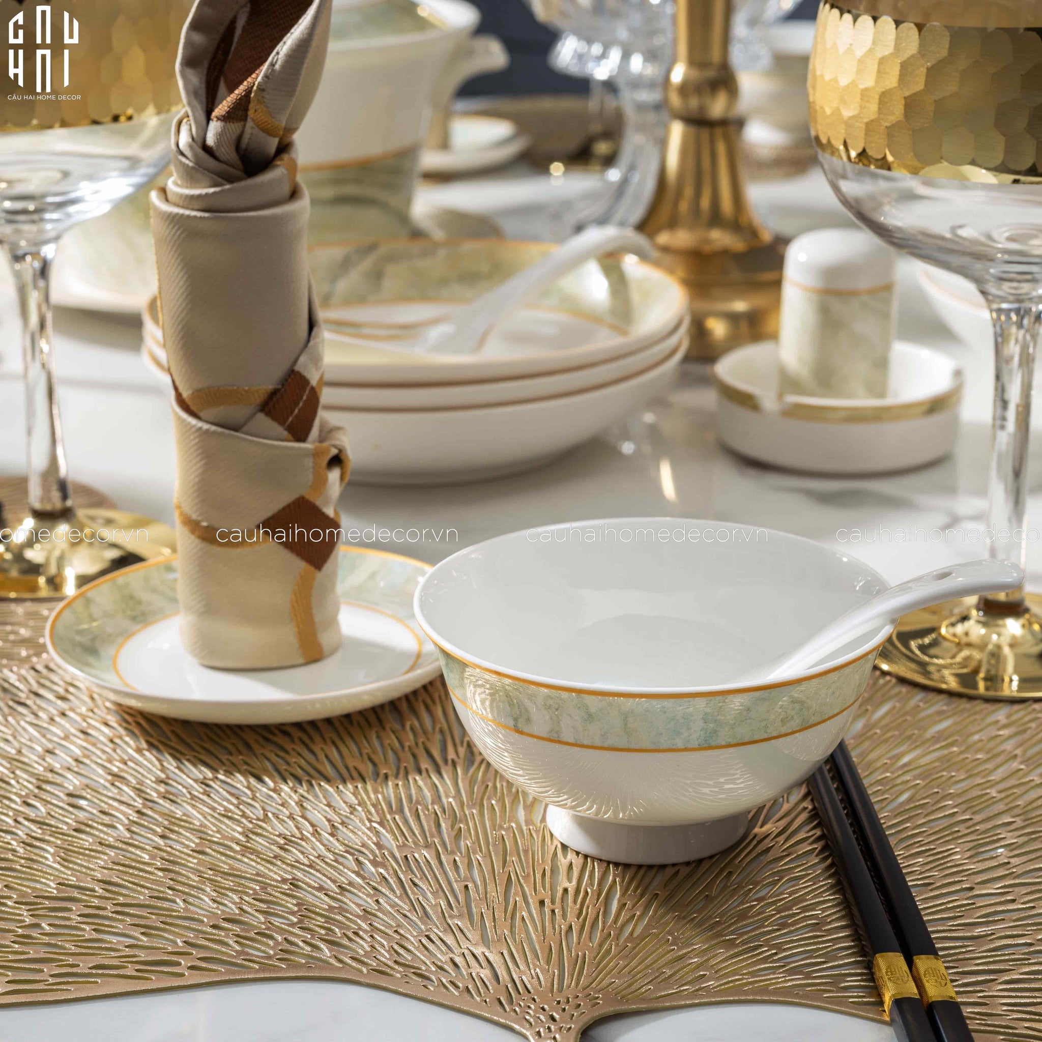 HOME COUTURE - SET CHÉN DĨA LA SATURNE D'OR 58PCS SS25-CẬU HAI HOME DECOR