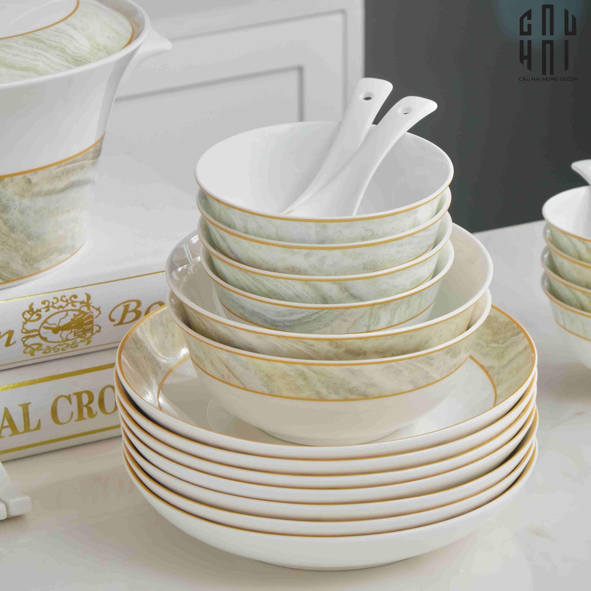 HOME COUTURE - SET CHÉN DĨA LA SATURNE D'OR 58PCS SS25-CẬU HAI HOME DECOR