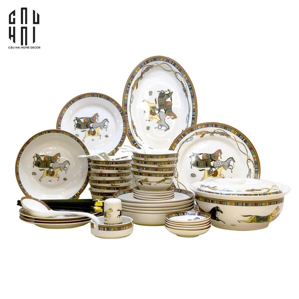 HOME COUTURE - SET CHÉN DĨA LEGACY PREMIUM 56PCS SS25-CẬU HAI HOME DECOR