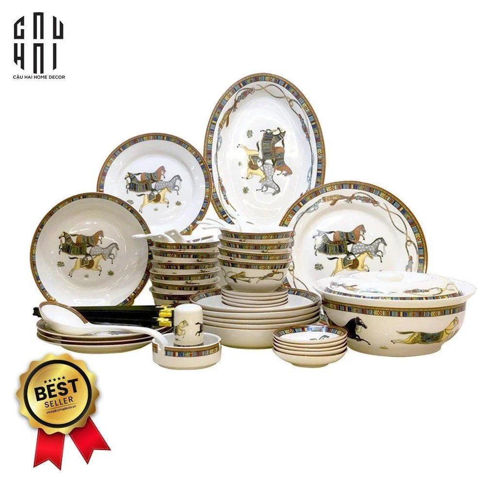 HOME COUTURE - SET CHÉN DĨA LEGACY PREMIUM 56PCS SS25-CẬU HAI HOME DECOR