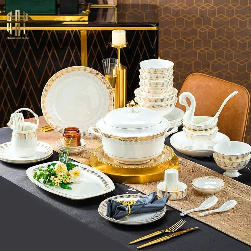 HOME COUTURE - SET CHÉN DĨA L'EMPIRE DE LA LUMIÈRE 72 PCS SS25-CẬU HAI HOME DECOR