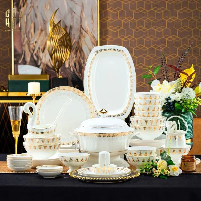 HOME COUTURE - SET CHÉN DĨA L'EMPIRE DE LA LUMIÈRE 72 PCS SS25-CẬU HAI HOME DECOR