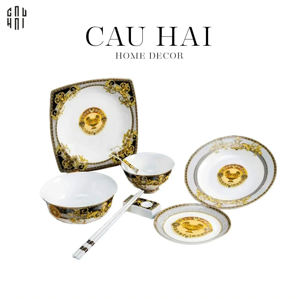 HOME COUTURE - SET CHÉN DĨA PALAIS DE MÉDUSE 8PCS SS25-CẬU HAI HOME DECOR