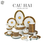 HOME COUTURE - SET CHÉN DĨA PRESTIGE GREEK KEY 48pcs-CẬU HAI HOME DECOR