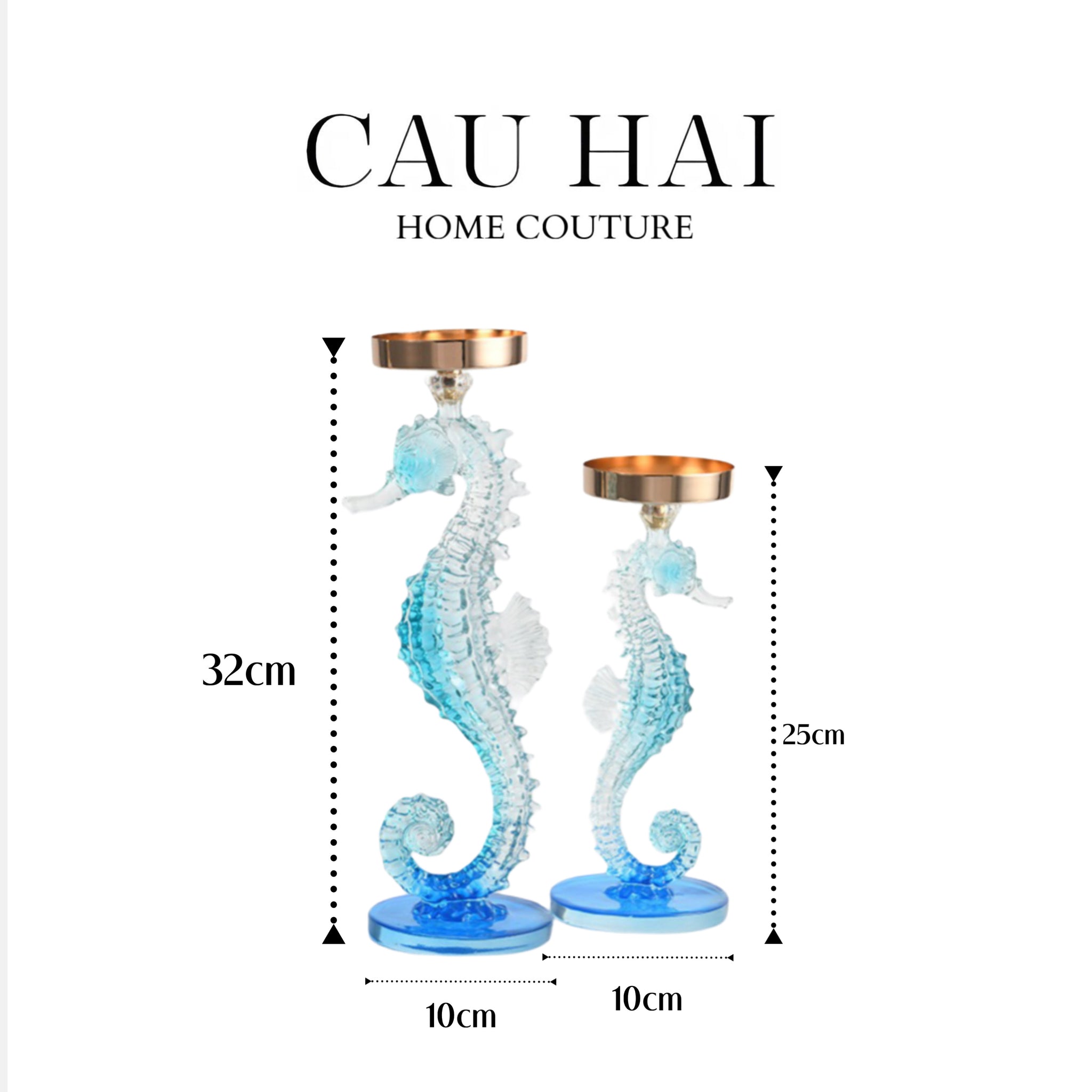 HOME COUTURE - SET ĐẾ NẾN SEAHORSE DUO-CẬU HAI HOME DECOR