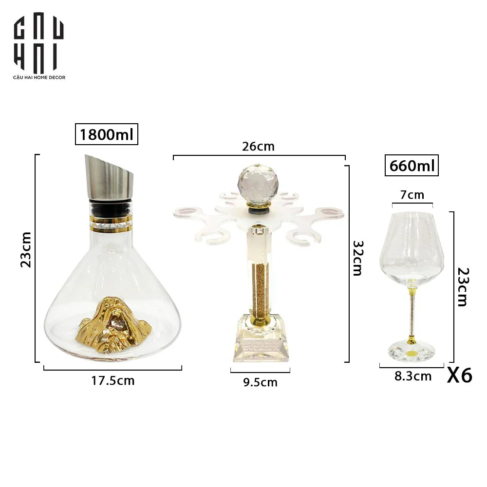 HOME COUTURE - SET DECANTER PHA LÊ HILTON PREMIUM 660ML-CẬU HAI HOME DECOR
