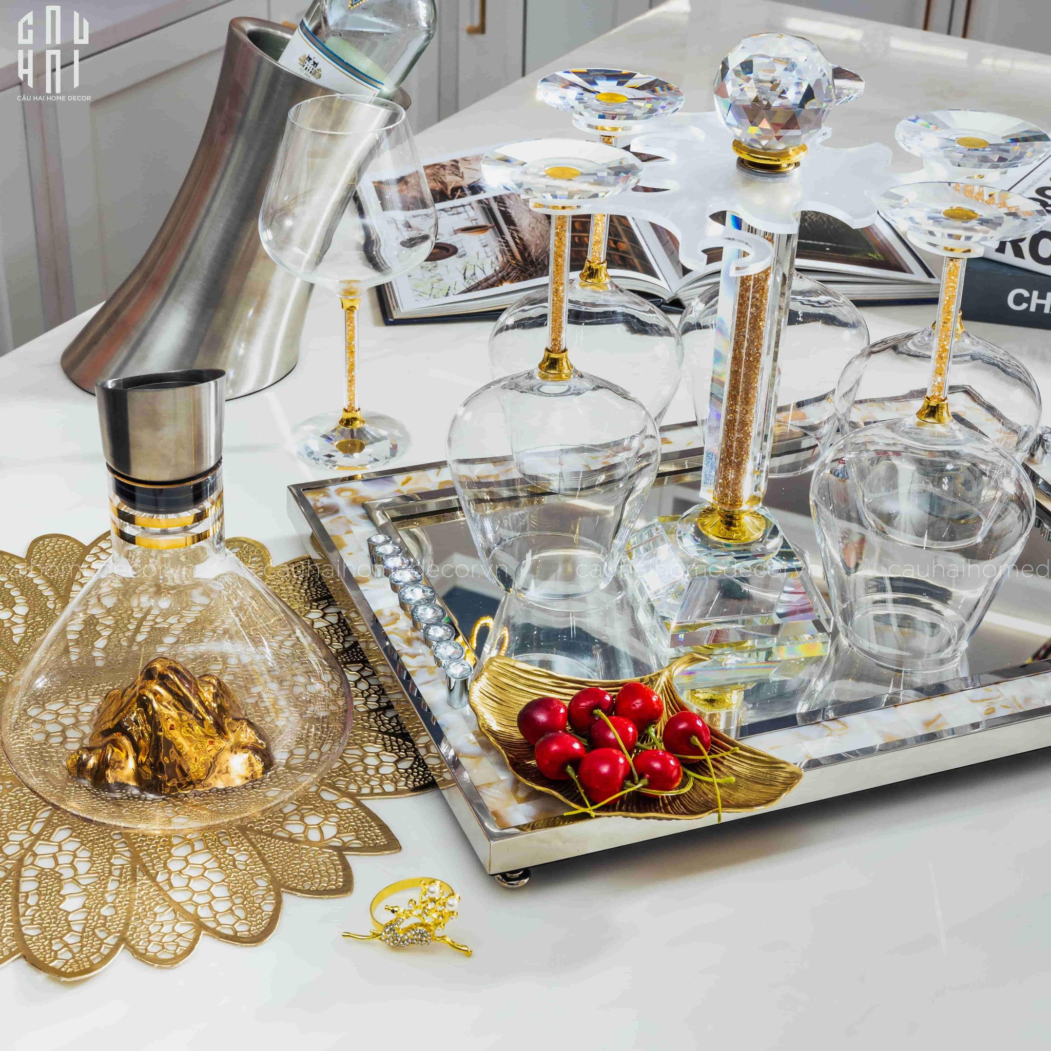 HOME COUTURE - SET DECANTER PHA LÊ HILTON PREMIUM 660ML-CẬU HAI HOME DECOR