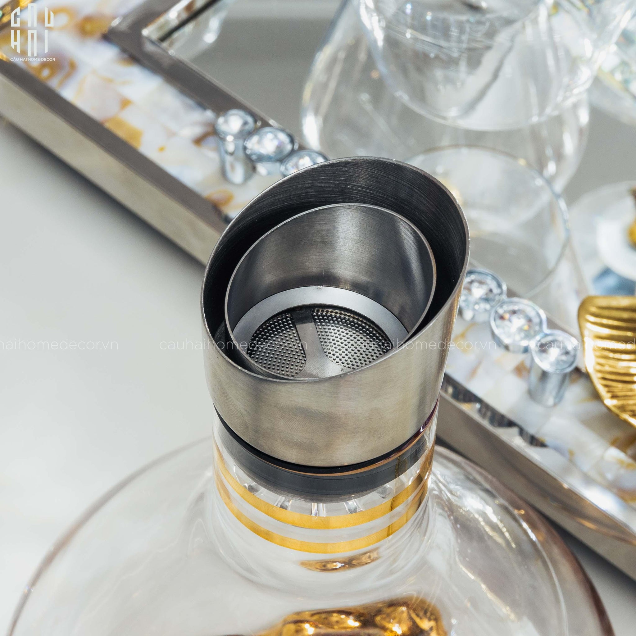 HOME COUTURE - SET DECANTER PHA LÊ HILTON PREMIUM 660ML-CẬU HAI HOME DECOR