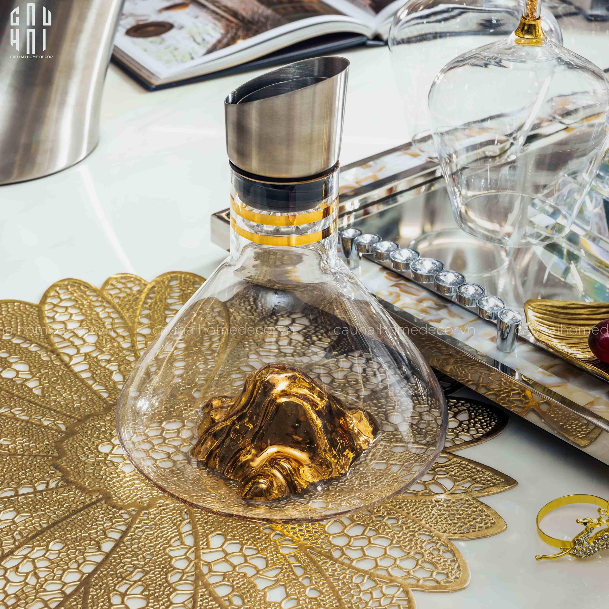 HOME COUTURE - SET DECANTER PHA LÊ HILTON PREMIUM 660ML-CẬU HAI HOME DECOR