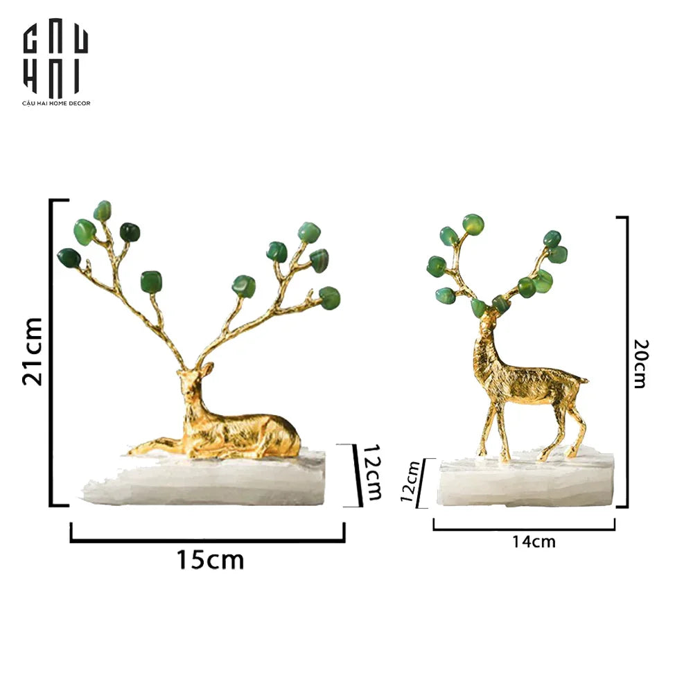 HOME COUTURE - SET TƯỢNG HƯƠU ĐỒNG JUPITER ELKS SS25-CẬU HAI HOME DECOR