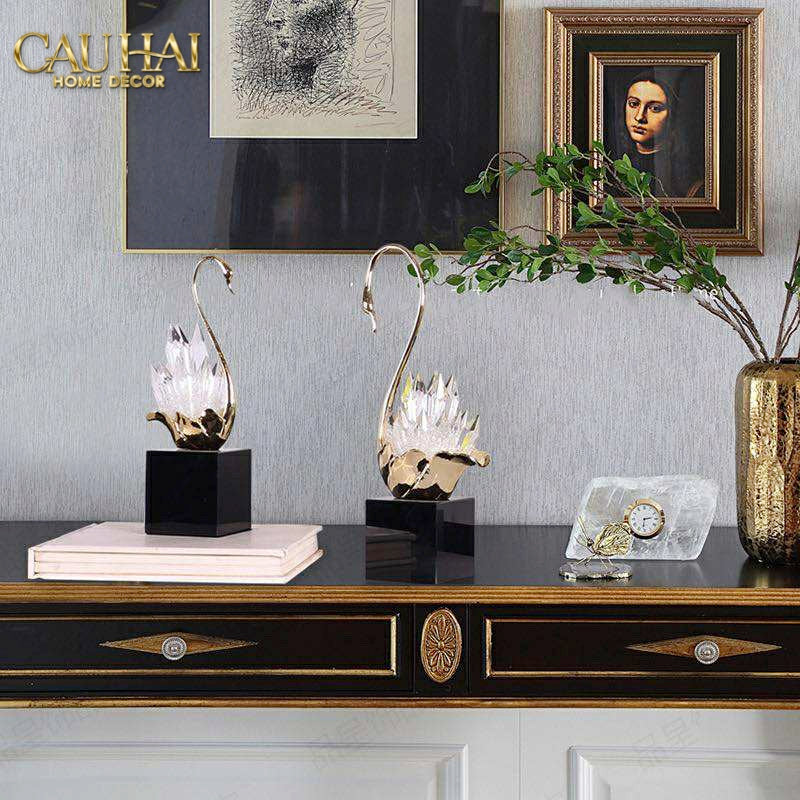 Home Couture - Set Tượng Thiên Nga Pha Lê Cygnes D’Amour - Lilac Gem - CẬU HAI HOME DECOR