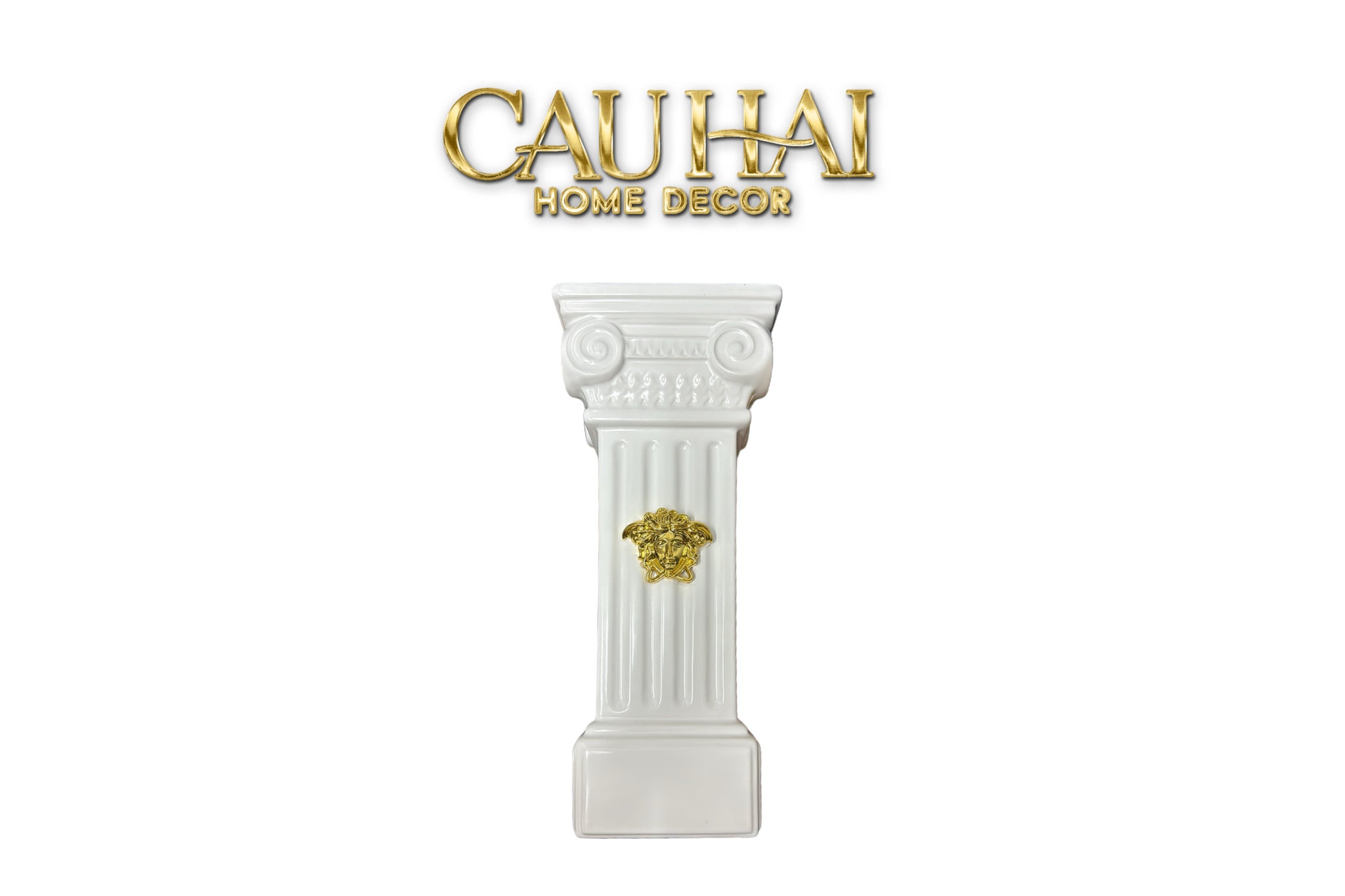 Home Couture - Tượng Bình Hoa Mythology Ionic Medusa Greek Column H43 - CẬU HAI HOME DECOR