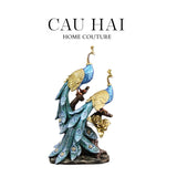 HOME COUTURE - TƯỢNG ĐÔI KHỔNG TƯỚC ROYAL PLUMAGE - BLEU NUIT-CẬU HAI HOME DECOR