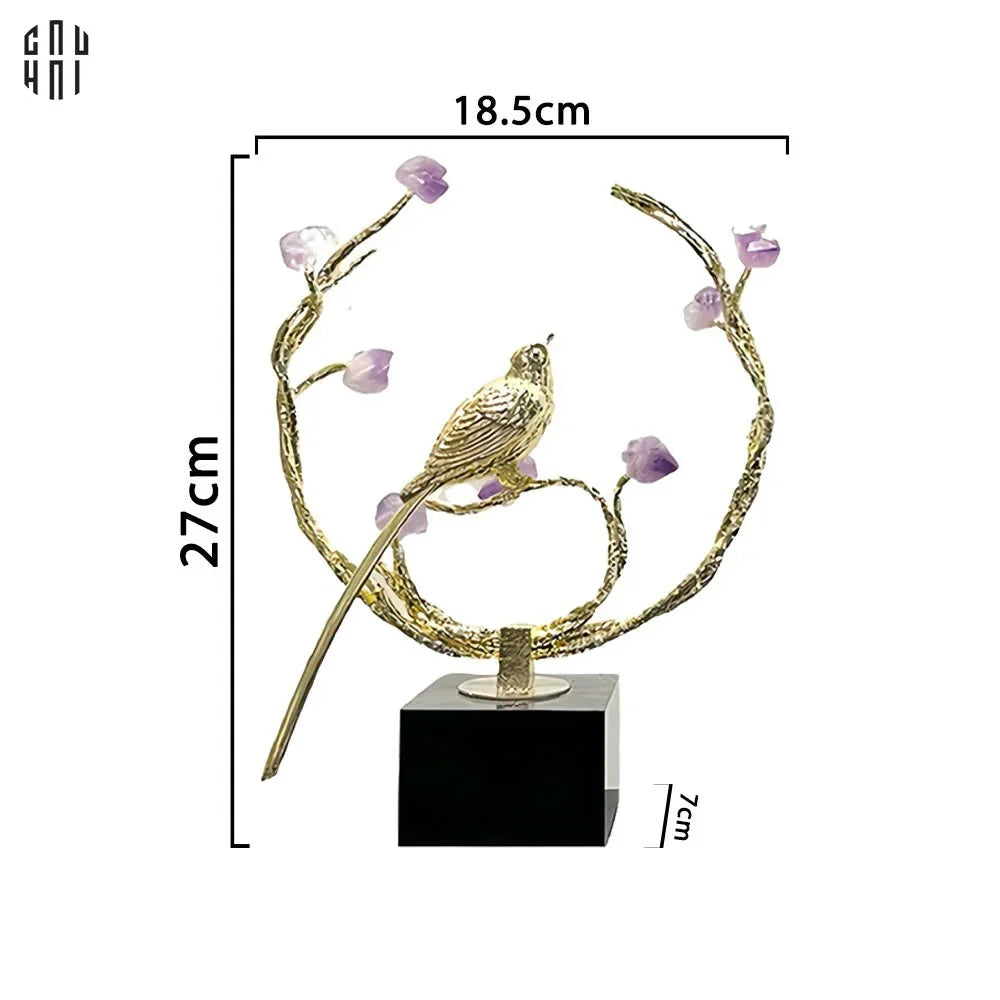 HOME COUTURE - TƯỢNG ĐỒNG BIRD AMETHYST-CẬU HAI HOME DECOR