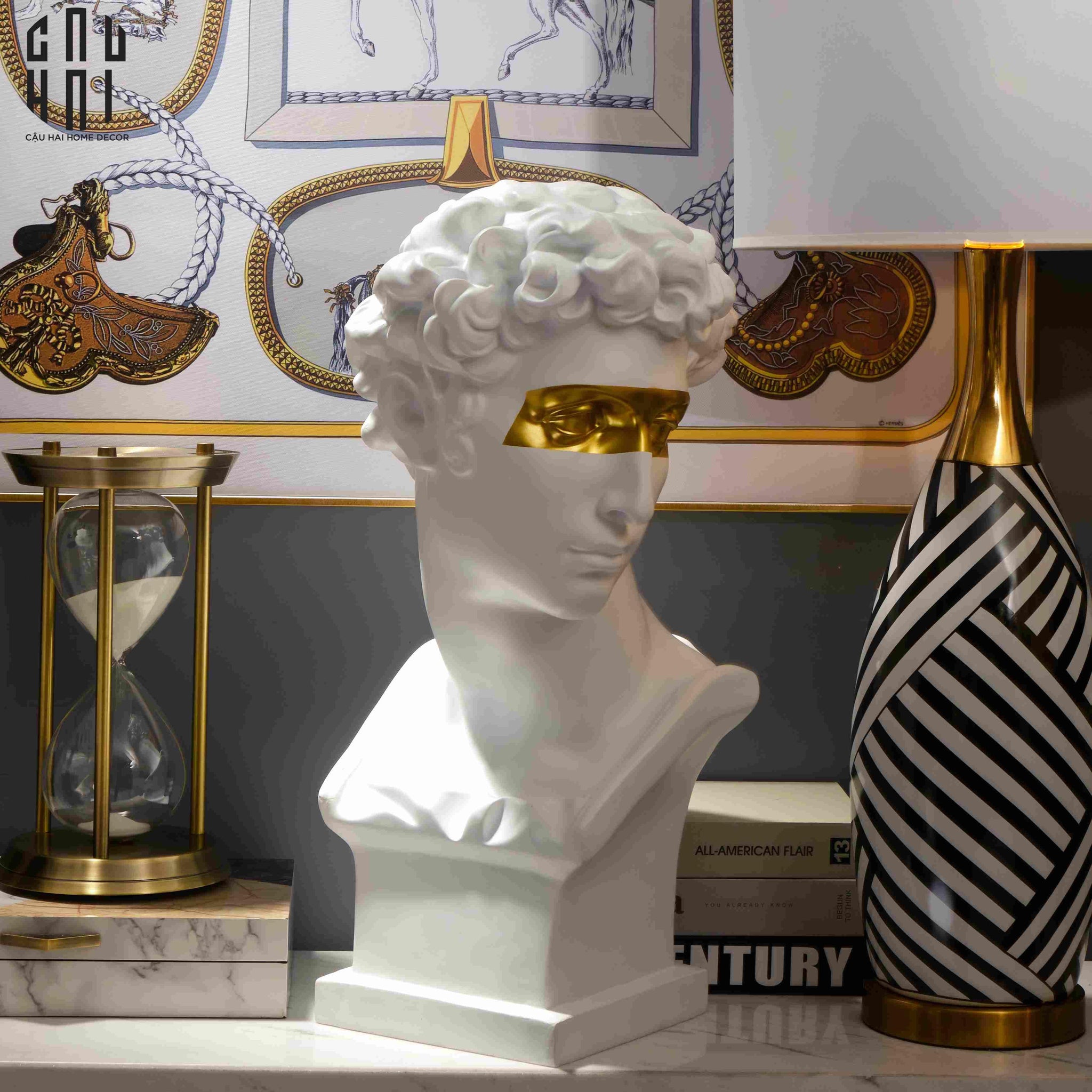 Home Couture - Tượng Giuliano Masque Doré Spéciale Limitée 60Cm - CẬU HAI HOME DECOR