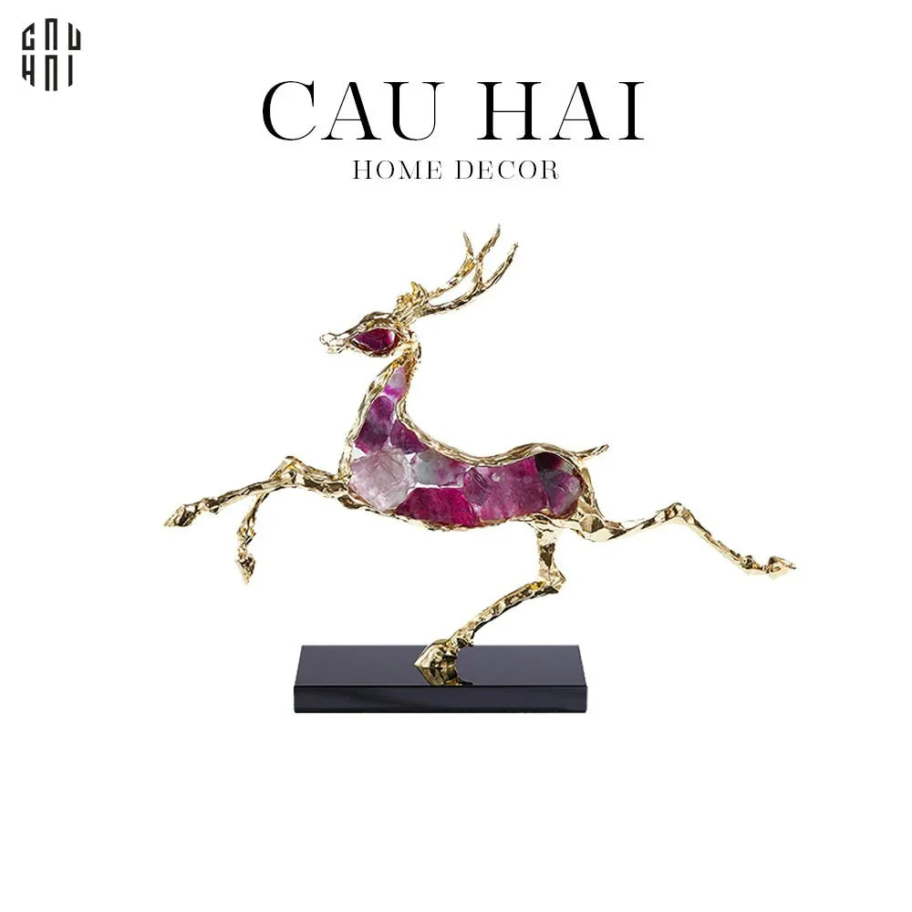 HOME COUTURE - TƯỢNG HƯƠU ĐỒNG ĐÁ QUÝ BOLTING ELK SS25-CẬU HAI HOME DECOR
