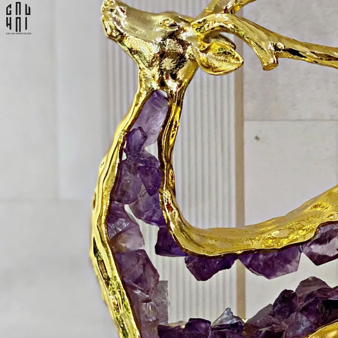 HOME COUTURE - TƯỢNG HƯƠU ĐỒNG ĐÁ QUÝ JEWELRY ELK-CẬU HAI HOME DECOR