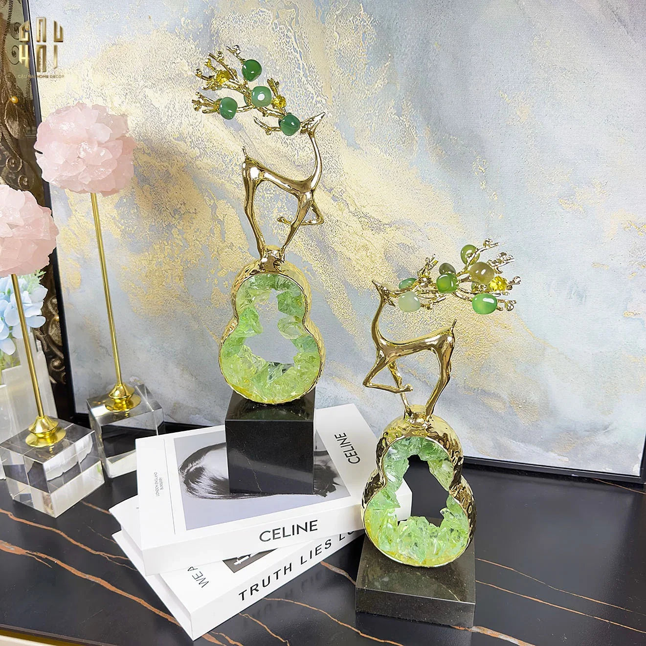 HOME COUTURE - TƯỢNG HƯƠU IMPERIAL EMERALD ELK SS25-CẬU HAI HOME DECOR