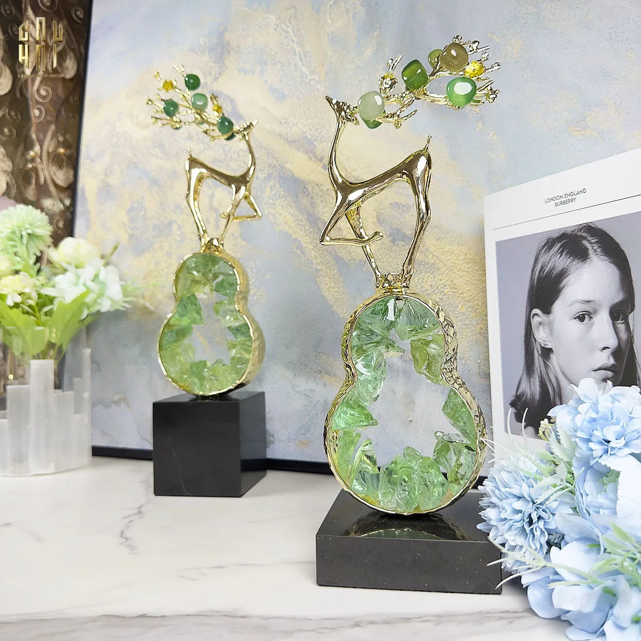 HOME COUTURE - TƯỢNG HƯƠU IMPERIAL EMERALD ELK SS25-CẬU HAI HOME DECOR