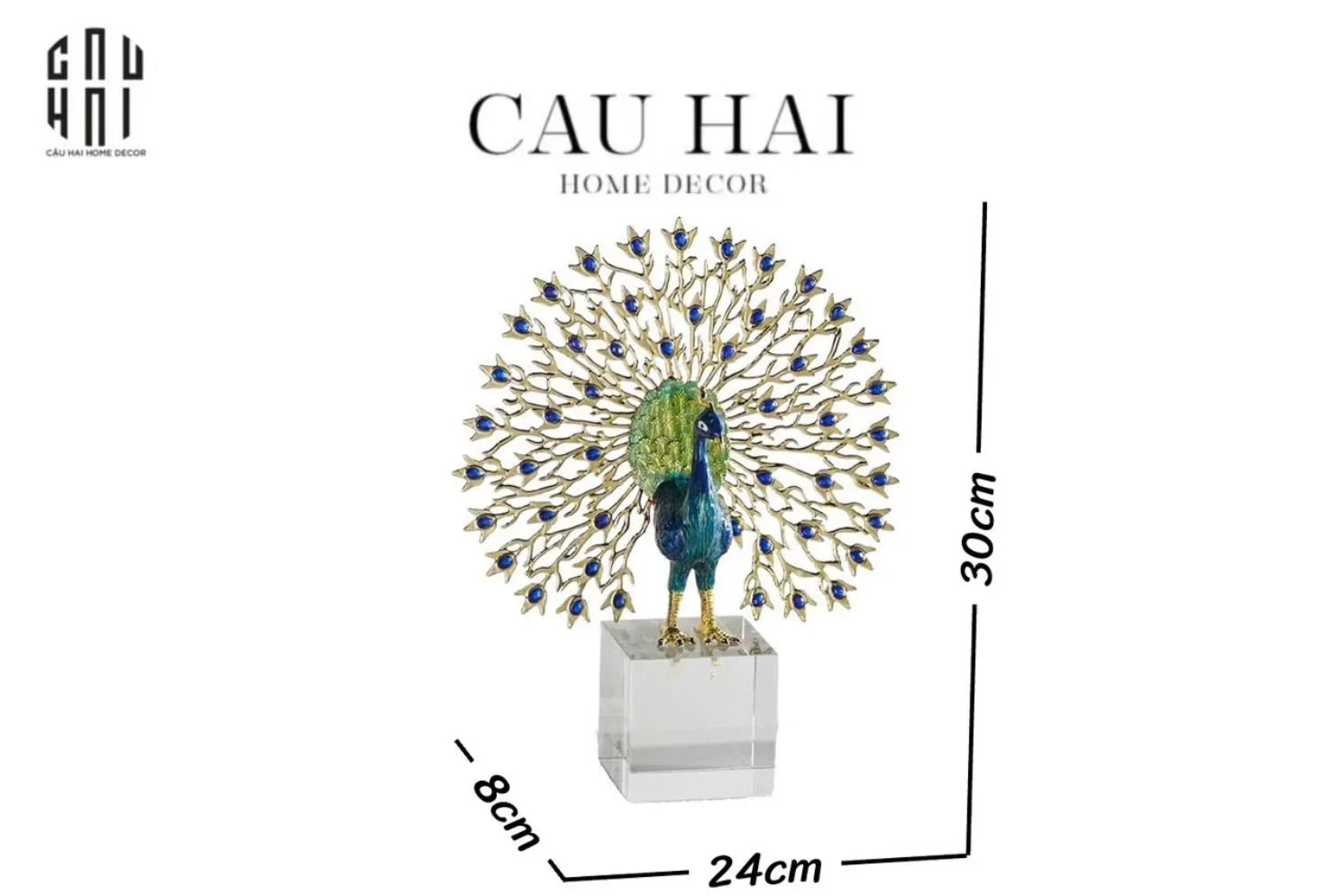 HOME COUTURE - TƯỢNG KHỔNG TƯỚC ĐÁ SAPPHIRE - LE PAON IMPÉRIAL FW25-CẬU HAI HOME DECOR