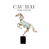 HOME COUTURE - TƯỢNG NGỰA ĐỒNG ĐÁ QUÝ AZURE CAVALIER H41-CẬU HAI HOME DECOR