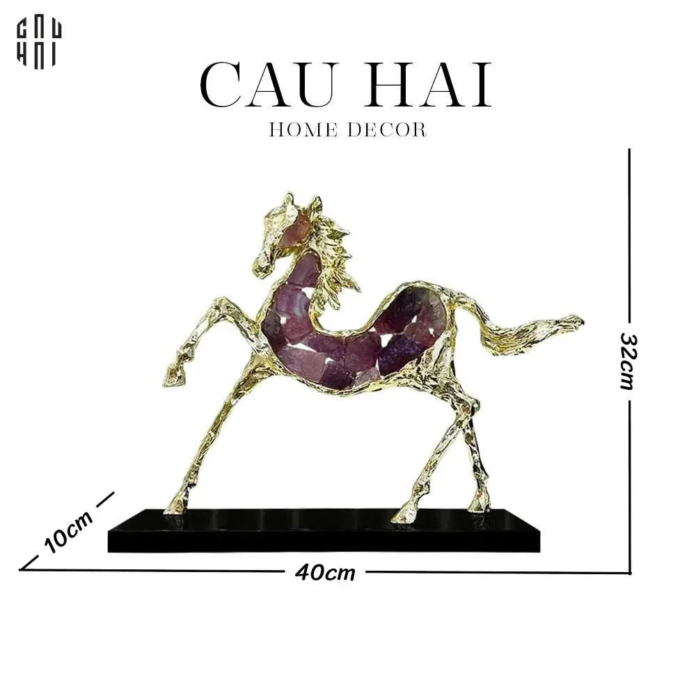 HOME COUTURE - TƯỢNG NGỰA ĐỒNG ĐÁ QUÝ JEWELRY ÉLITE DU CAVALIÈR-CẬU HAI HOME DECOR