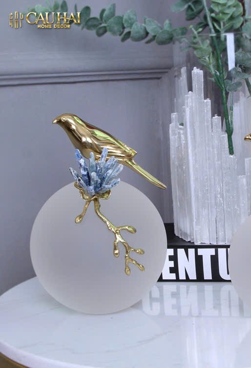 HOME COUTURE - TƯỢNG QUẢ CẦU PHA LÊ JEWELRY DYNASTY BIRD-CẬU HAI HOME DECOR