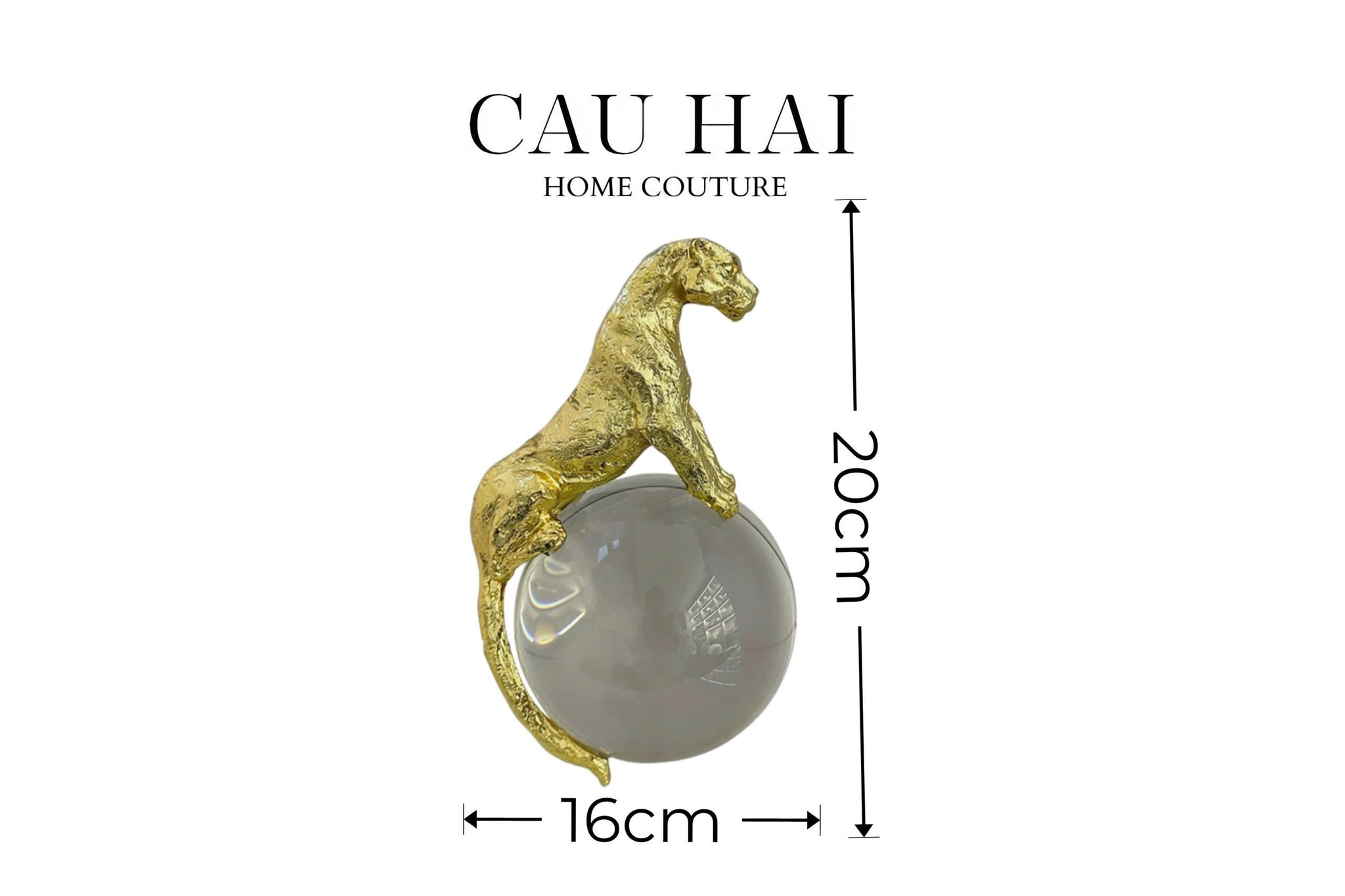 HOME COUTURE - TƯỢNG QUẢ CẦU PHA LÊ MAJESTIC PANTHER-CẬU HAI HOME DECOR