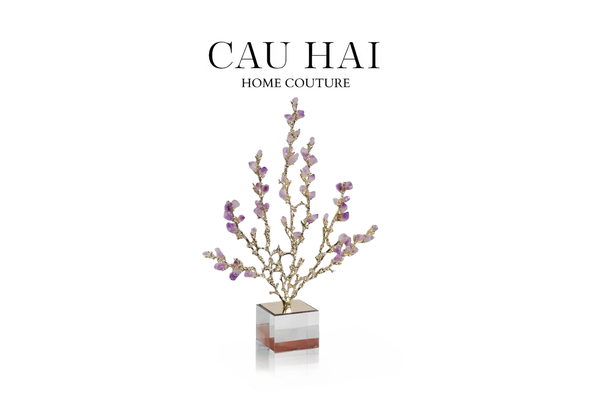 HOME COUTURE - TƯỢNG SAN HÔ ĐÁ QUÝ JEWELRY CORAL H42-CẬU HAI HOME DECOR