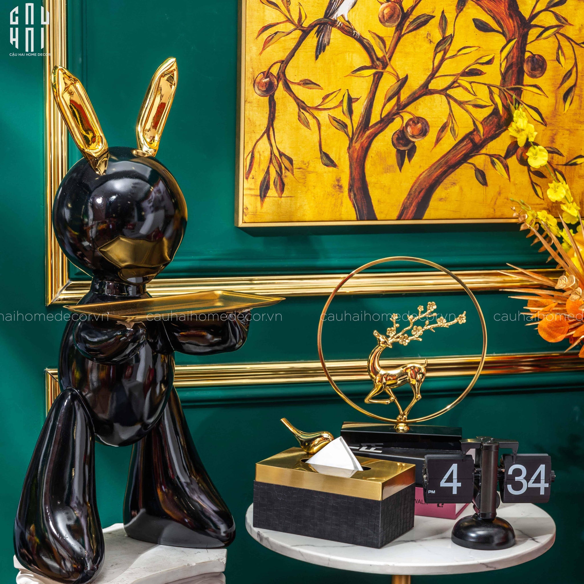 HOME COUTURE - TƯỢNG ULTRA LAPIN NOIR MONOLITHE ALLURE 78-CẬU HAI HOME DECOR