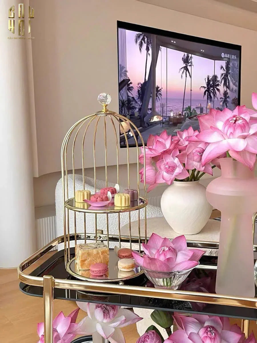 HOME COUTURE - XE ĐẨY QUẦY BAR HEMINGWAY TROLLEY - BLACK MIRROR-CẬU HAI HOME DECOR