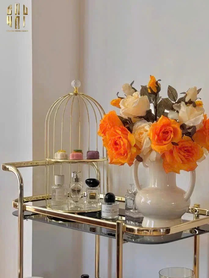 HOME COUTURE - XE ĐẨY QUẦY BAR HEMINGWAY TROLLEY - BLACK MIRROR-CẬU HAI HOME DECOR