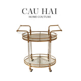 HOME COUTURE - XE QUẦY BAR GOLDEN LUCID TROLLEY-CẬU HAI HOME DECOR
