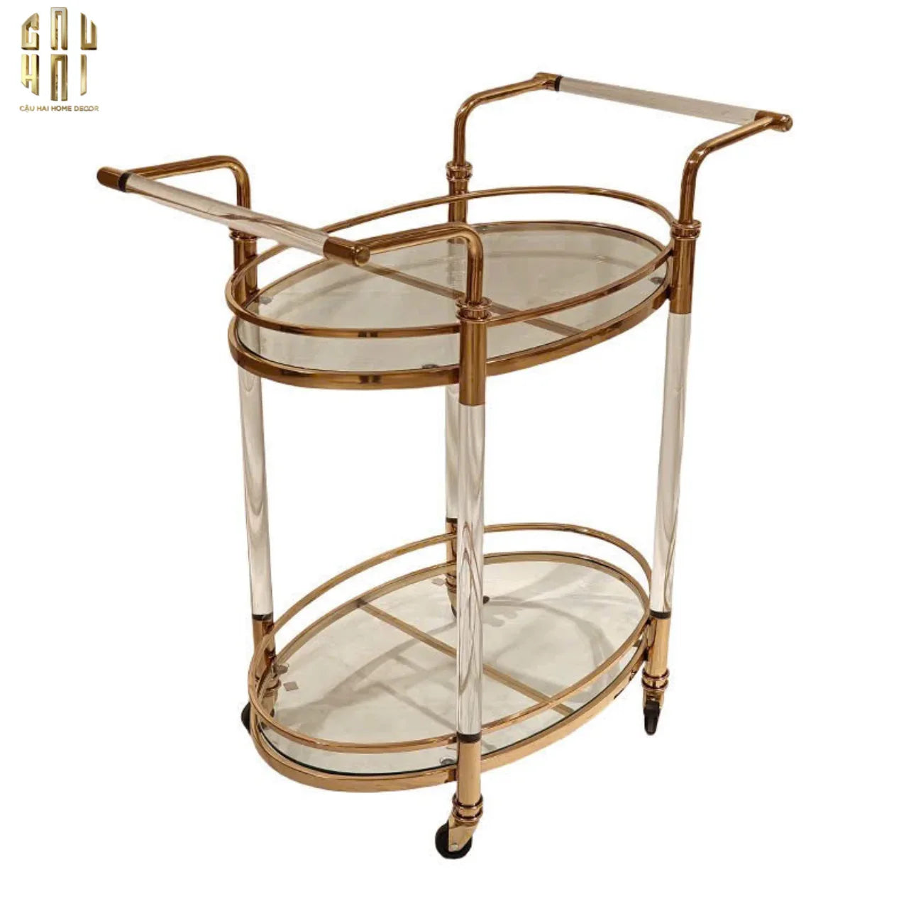 HOME COUTURE - XE QUẦY BAR GOLDEN LUCID TROLLEY-CẬU HAI HOME DECOR