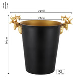 HOME COUTURE.- GOLDEN ELK ICE BUCKET BLACK 5L SS25-CẬU HAI HOME DECOR