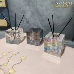 Home Fragrance - Lọ Khuếch Tán Tinh Dầu Cristalleries Cannage Facetté Smoky Gris 7x7x7-CẬU HAI HOME DECOR
